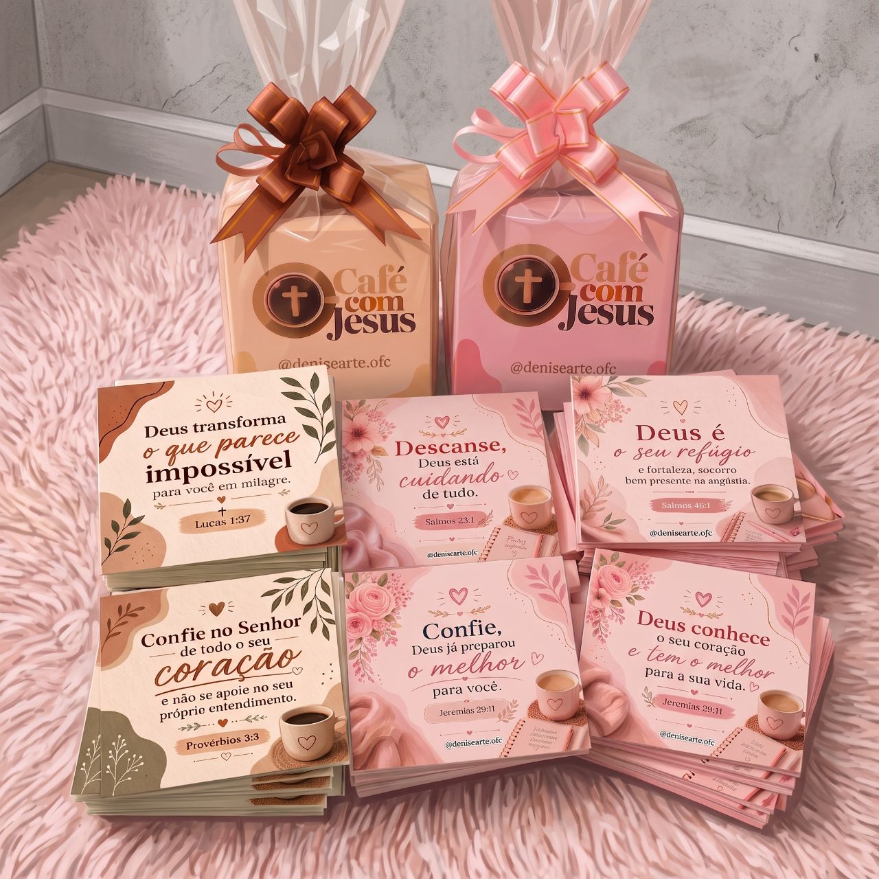Cards e embalagens Café com Jesus